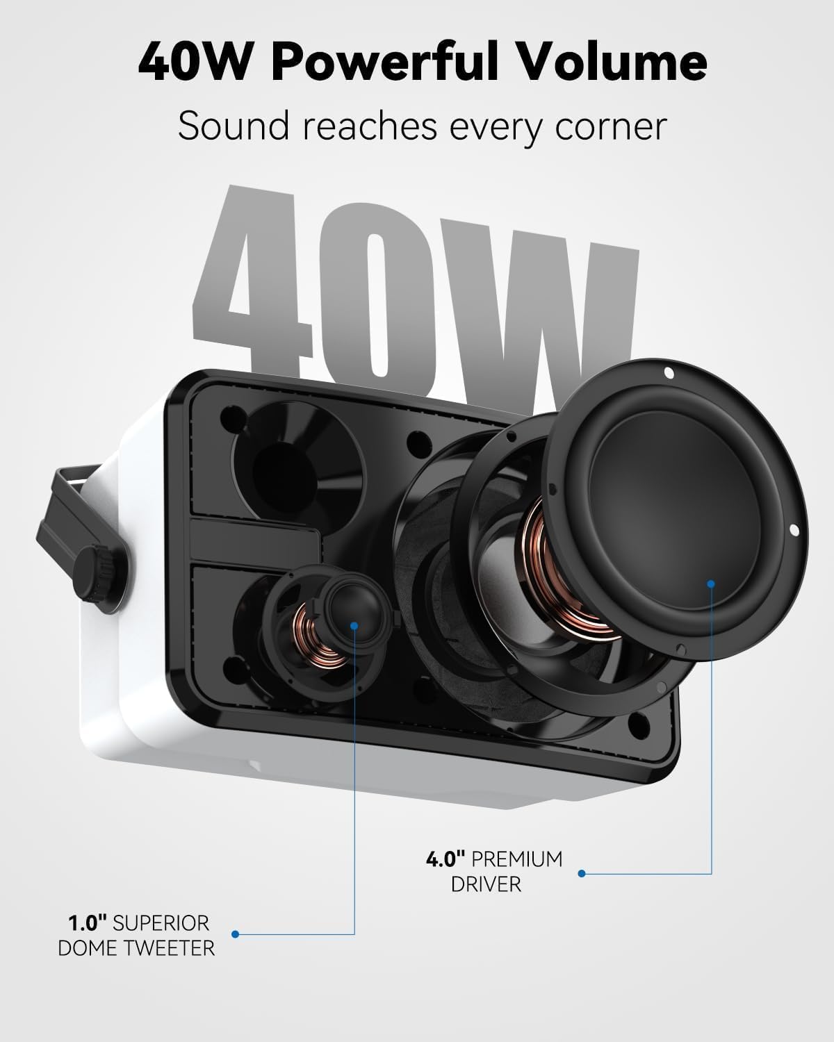 Bluetooth-Luidspreker Set van 2 – Draadloze Speakers – Luidsprekerset – Buitenspeakers – Boxen – 40 W RMS per speaker – IPX5 Waterbestendig