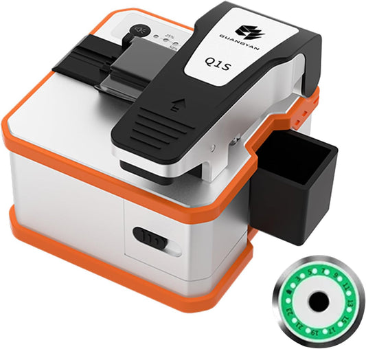 POMIACAM SHX-Q1S-DE Glasvezelsplitter, automatisch elektrisch apparaat, oplaadbare kabelsnijder, gelegeerd staal, hoge precisie