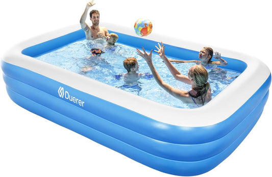 Duerer Opblaasbare zwembaden, opblaasbare zwembaden, familiezwembad voor tuin, zomerwaterfeest, buiten, tuin, zwemmen voor volwassenen, 305 cm x 182 cm x 56 cm