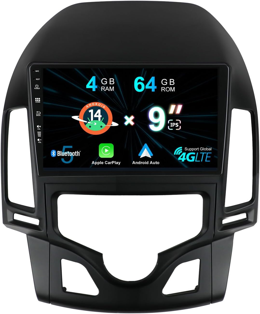 Android Autoradio – 2-DIN Autoradio – Multimedia Systeem – Inbouw Radio – Auto Entertainment – 9 Inch IPS Touchscreen – GPS Navigatie & Draadloos CarPlay