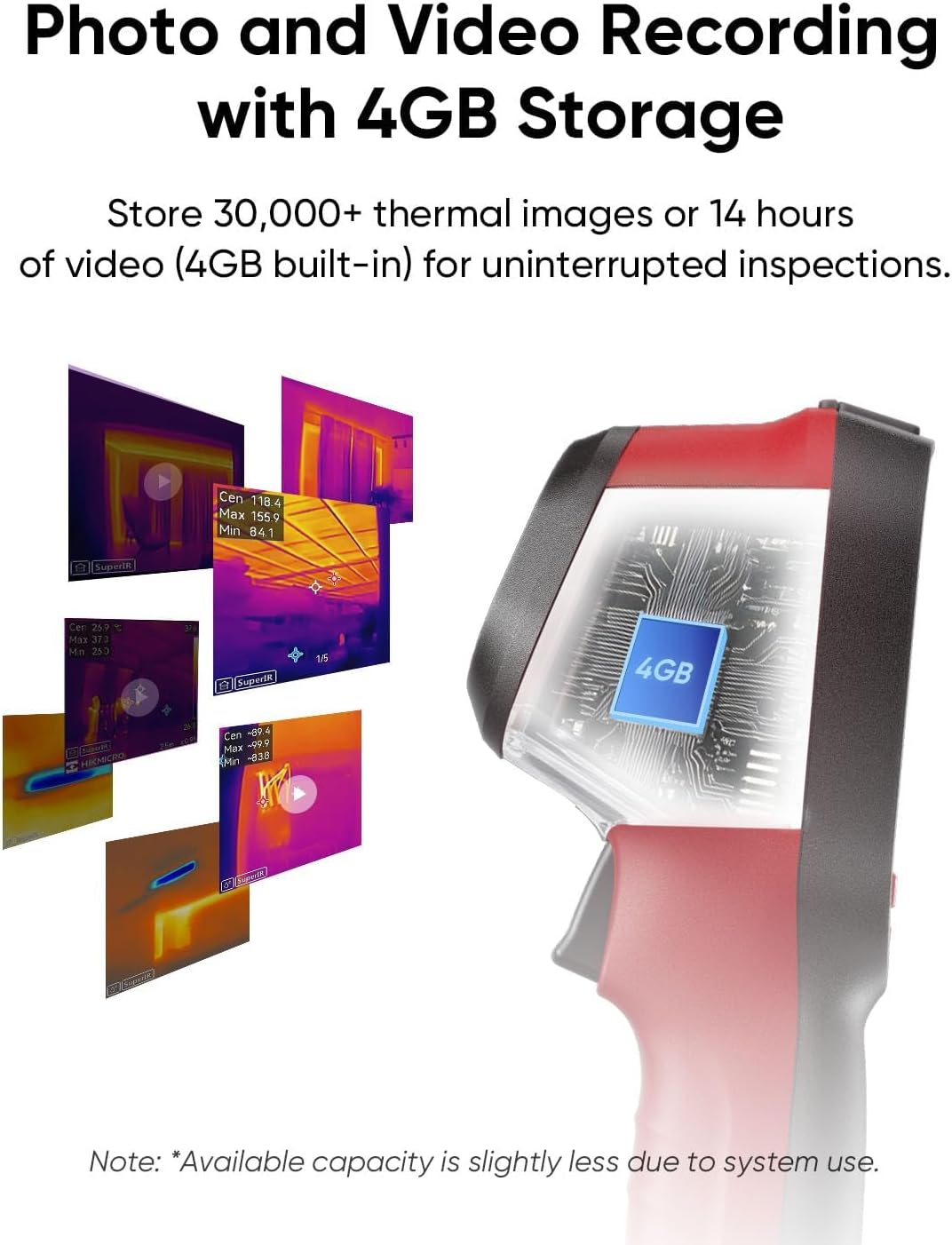 Thermische Camera – Warmtebeeldcamera – Infraroodcamera – Warmte Detector – Isolatiecamera – SuperScene Slimme Scèneherkenning – 240 x 240 Haarscherpe Resolutie – 11 Uur Batterijduur