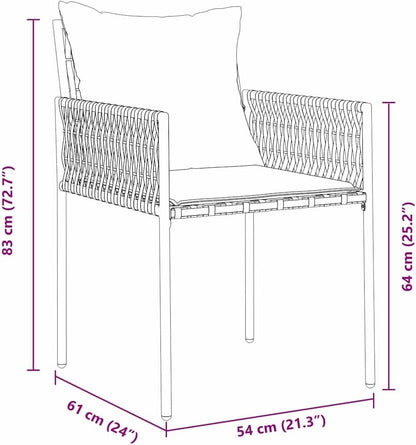 Tuinset – Tuinmeubelset – Eettafelset – Balkonsset – Terrasmeubelset – 5-delig – PE Rattan – UV-bestendig – Modern Design – Bruin Zwart