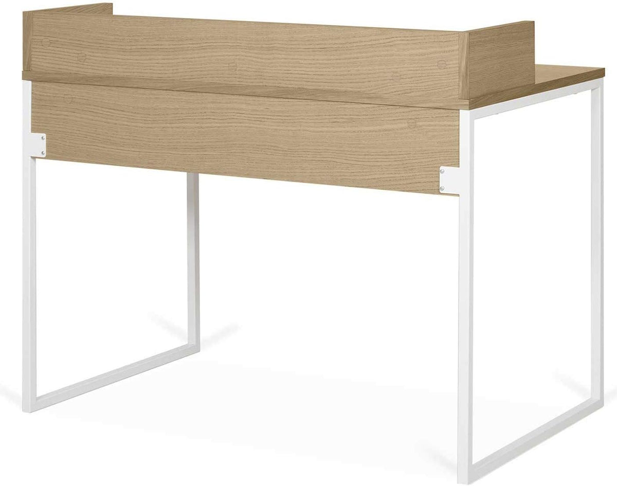 TemaHome Rise bureau, eikenfineer, witte laden en onderstel, L100xB55xH85 cm