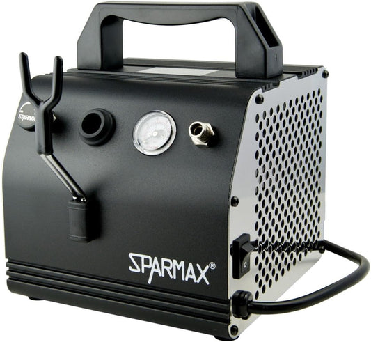 Olievrije Compressor – Airbrush Compressor – Mini Compressor – Zuiger Compressor – Luchtcompressor – Silver Bullet Filter – Compact 16x15x18 cm – 3,4 Bar Max Druk