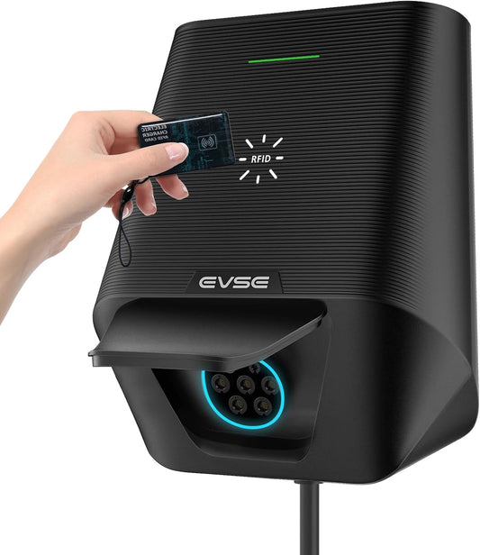 Wallbox 7 kW voor elektrische voertuigen, eenfasig, 32 A, 24 A, 16 A, 240 V, met afzuigkap type 2
