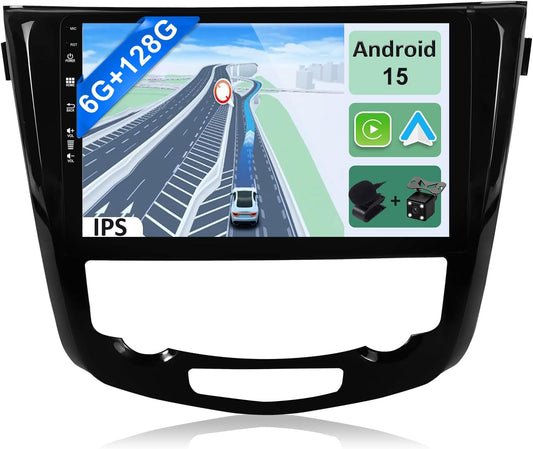 [6GB+128GB] Android 14 2 Din Autoradio for Nissan X-Trail Qashqai j11 Rouge 2014-2018-[Ingebouwd CarPlay/Android auto/DSP/GPS]-10.1 Duim IPS Touch screen-CAM+MIC-DAB/Stuurbediening/Bluetooth 5.0