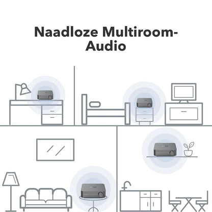 WiiM Amp Pro: Multiroom streamingversterker | Compatibel met Chromecast, Alexa | HDMI, Spraakbesturing | Stream vanaf Spotify, Amazon Music, Tidal en meer - Donkergrijs