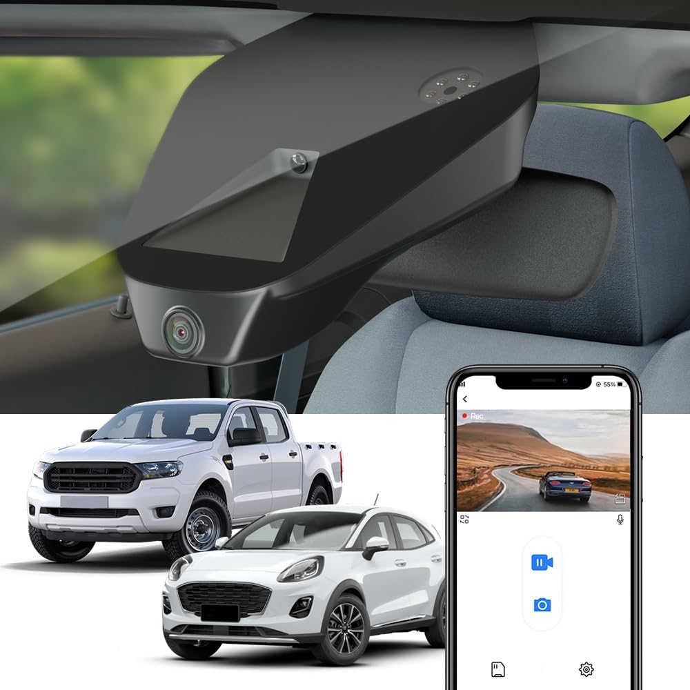 Dashcam – Autocamera – Dashboardcamera – Rijcamera – Geïntegreerd voor specifieke pick-up 2019-2023 – OEM-look met onzichtbare montage – 4K UHD met WLAN-app en 64GB kaart