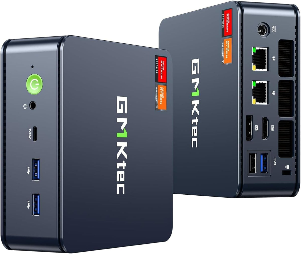 GMKtec M6 Ultra Gaming Mini PC Ryzen 7640HS (Upgraded 6600H/ 6800H), 32GB RAM DDR5 512GB SSD Dual NIC LAN 2.5GbE Desktop Computers Office Home, Triple 4K Display, WiFi 6, USB4, BT 5.2, DP, HDMI 2.0
