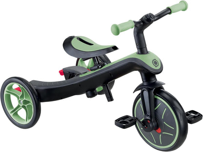 Globber - Explorer 4-in-1 driewieler - schaalbare driewieler en loopfiets voor peuters van 10 maanden tot 5 jaar, saliegroen