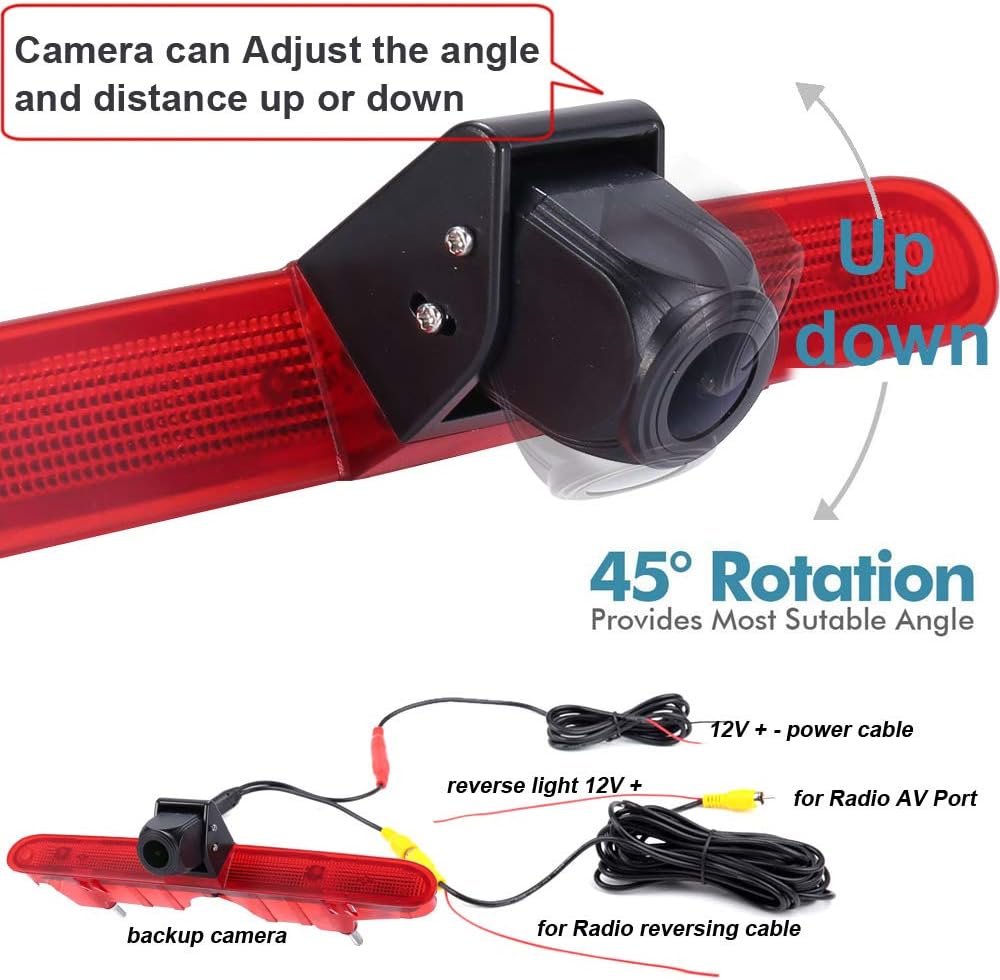 「12 mm lens CMOS achteruitrijcamera + 4,3 inch TFT LCD-scherm monitor」remlicht auto dak achteruitrijcamera voor Peugeot Partner 2 II Tepee Rifter/Citroen Berlingo 3 III 4 IV B9 box vanaf bouwjaar
