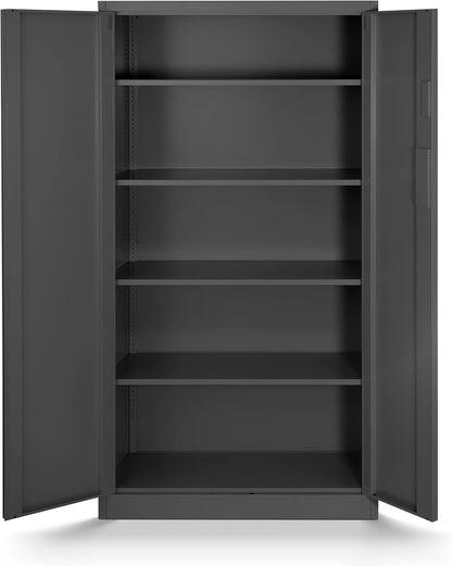 File cabinet with combination lock C003 metal case steel case powder coated 185 cm x 90 cm x 40 cm (anthracite) - QUORE