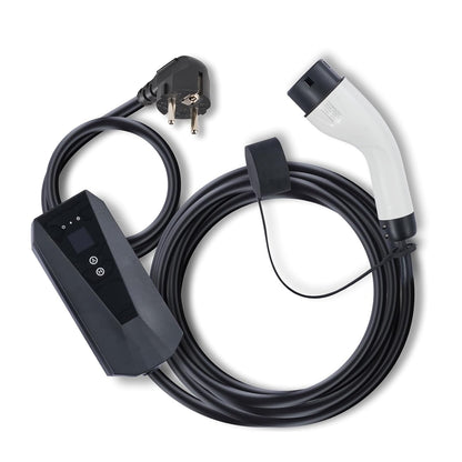 VEVOR draagbare EV-oplader met LCD-scherm 3,68 kW elektrische auto-oplader EV-laadkabel Type 2 (IEC62196) CEE 7/7 Plug 16A 1-fase EV-laadstation 8,6 m Kabellengte IP66 Waterdichte Wallbox