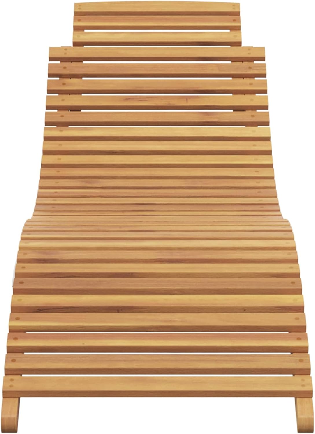 vidaXL Foldable Sunbed Without Table 184 x 55 x 59 cm Brown Solid Teak Wood Foldable Weatherproof For Outdoor Garden and Terrace For Summer and Spring Natural Rustic Style Adjustable - QUORE