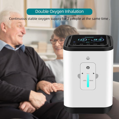 Zuurstofconcentrator, zuurstofmachine voor thuis, 93% zeer zuivere zuurstofconcentrator voor thuis, 1-7 l/min instelbaar, 45 dB geluidsarm, met verstuivingsfunctie