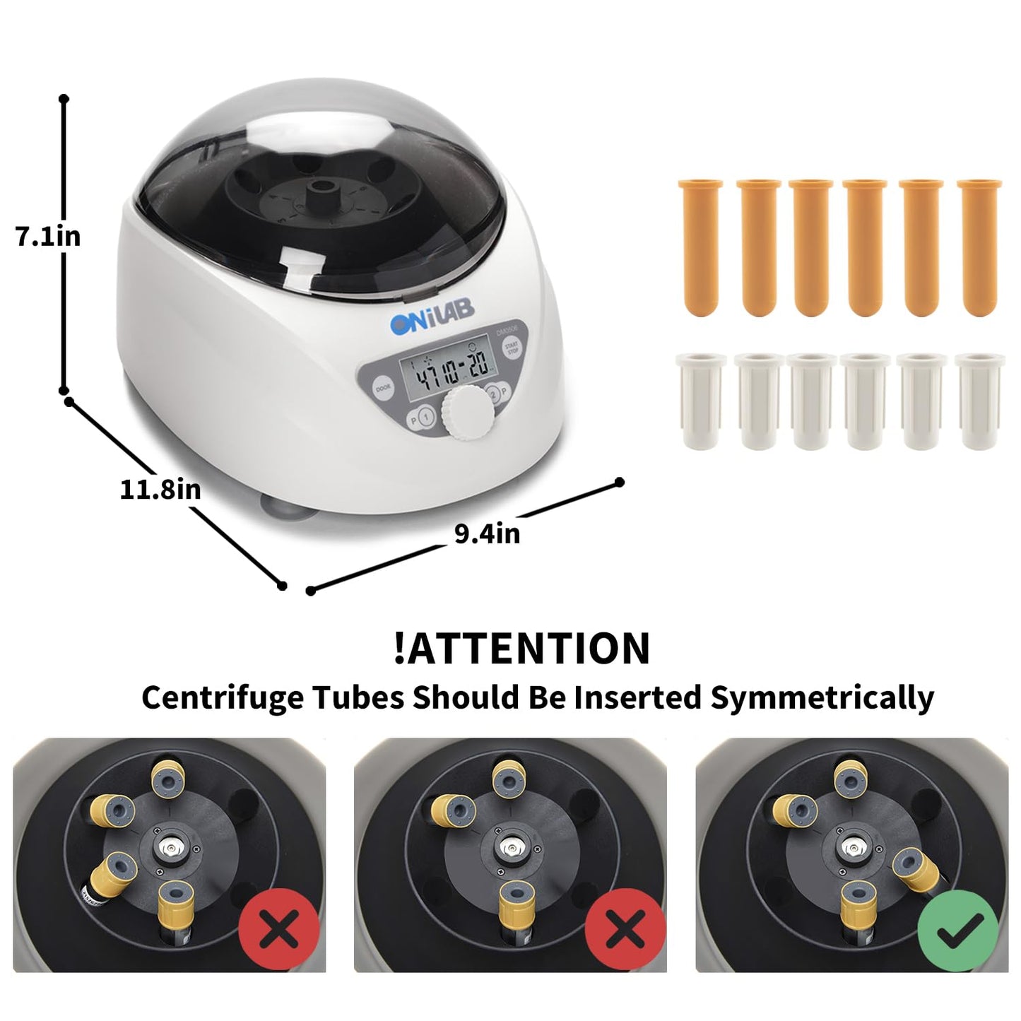 Laboratoriumcentrifuge – Labcentrifuge, Tafelcentrifuge, Centrifuge, Tafelmodel – Voor 6 Buizen 15/10/7/1,5-5 Ml – LCD-Display, Timer 30 Sec Tot 99 Min, 300 Tot 5000 Rpm