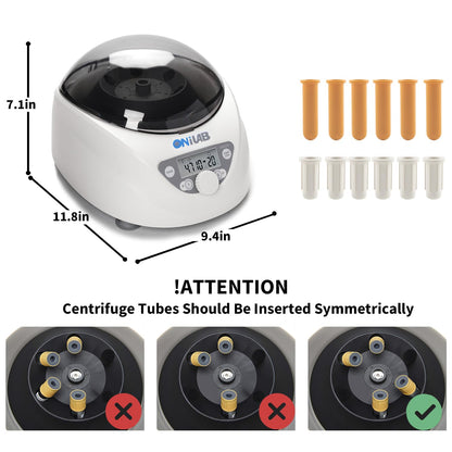Laboratoriumcentrifuge – Labcentrifuge, Tafelcentrifuge, Centrifuge, Tafelmodel – Voor 6 Buizen 15/10/7/1,5-5 Ml – LCD-Display, Timer 30 Sec Tot 99 Min, 300 Tot 5000 Rpm