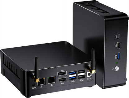 Mini PC i9, 16GB DDR5 RAM, 1TB PCIE 4.0 SSD met Core i9-12900H (tot 5,0 GHz) Desktop Computer, 1x HDMI, 1x DisplayPort, 1x USB4.0, 8K, 2,5G LAN, WiFi 6e, Windows 11 Pro