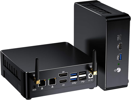 Mini PC i9, 16GB DDR5 RAM, 1TB PCIE 4.0 SSD met Core i9-12900H (tot 5,0 GHz) Desktop Computer, 1x HDMI, 1x DisplayPort, 1x USB4.0, 8K, 2,5G LAN, WiFi 6e, Windows 11 Pro