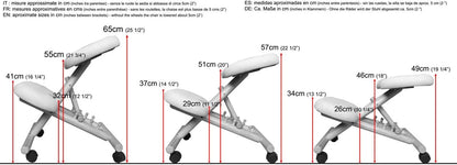 cinius Ergonomische stoel, orthopedisch, kniestoel, computerstoel, kniekruk, stof, natuurlijke kleur