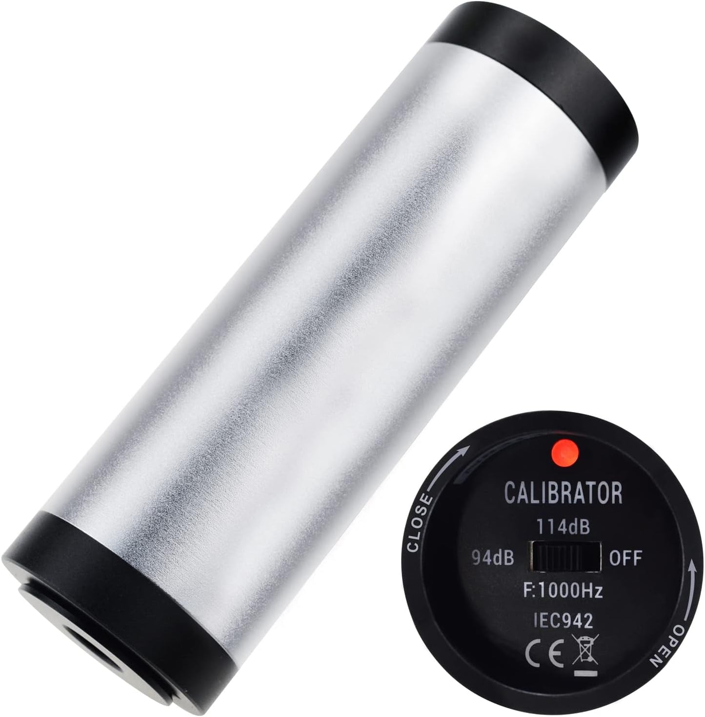 Akoestische Kalibrator – Geluidsniveaukalibrator – Geluidskalibrator – Kalibrator Voor Geluidsniveaumeter – Microfoonkalibrator – 94 dB En 114 dB Uitgangsniveaus – Voor 1" En 1/2" Microfoons