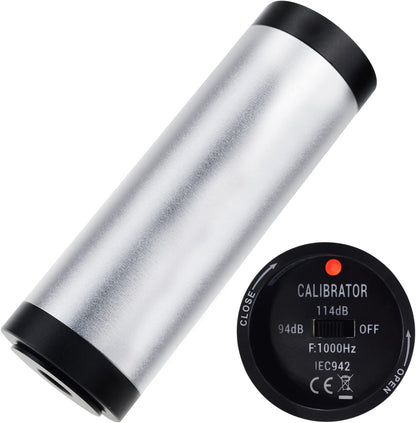 Akoestische Kalibrator – Geluidsniveaukalibrator – Geluidskalibrator – Kalibrator Voor Geluidsniveaumeter – Microfoonkalibrator – 94 dB En 114 dB Uitgangsniveaus – Voor 1" En 1/2" Microfoons