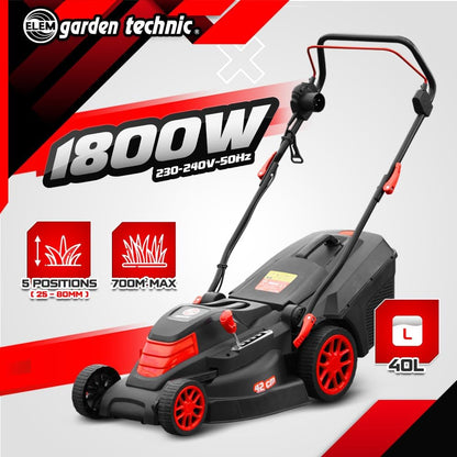 Elem Garden Elektrische grasmaaier, 1800 W, 42 cm