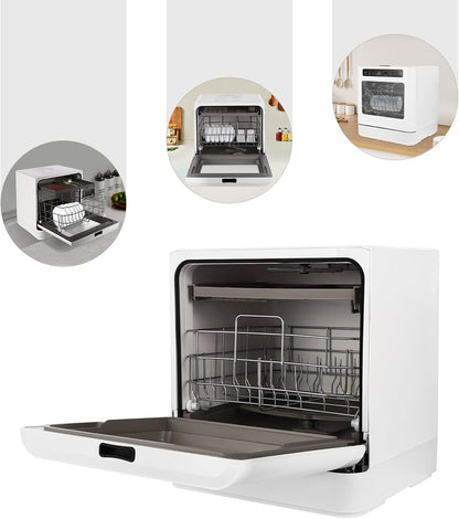 Dishwasher small table dishwasher freestanding camping mini dishwasher with/without water connection usable, 4 programs portable dishwasher for apartments, dormitories and motorhomes - QUORE