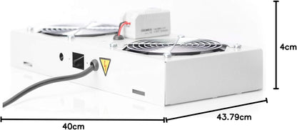 DIGITUS DN-19 FAN-2-WM-T Dakventilatorunit voor wandbehuizing, 276 m³/u, vrij luchtbelende volumestroom, 2 x ventilator, thermostaat, grijs