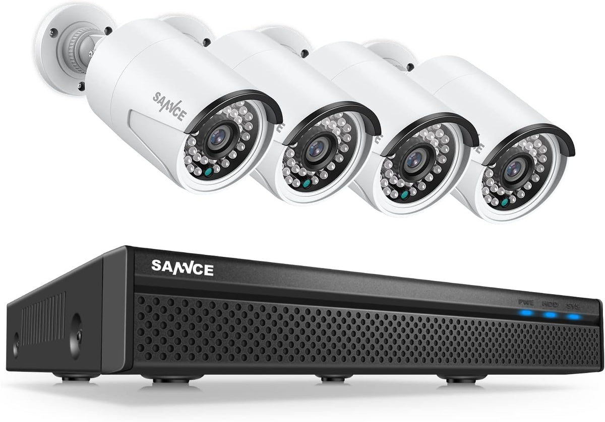 SANNCE POE Video Surveillance Kit 1080P POE NVR 8 Channels 8 POE Surveillance Camera, XPOE, Senza HDD