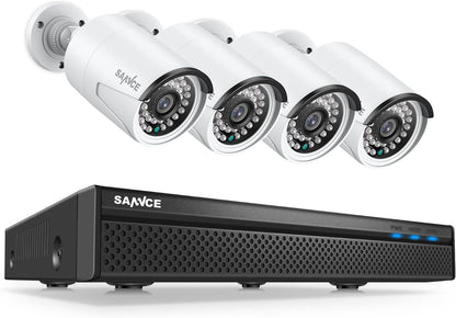 SANNCE POE Video Surveillance Kit 1080P POE NVR 8 Channels 8 POE Surveillance Camera, XPOE, Senza HDD