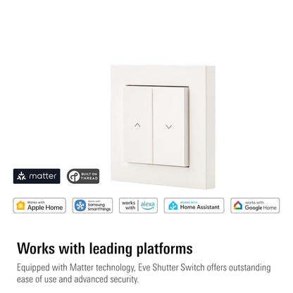 Eve Shutter Switch (Matter) 3 stuks - Smarte Rollladensteuerung für Alexa;Apple Home;Google;SmartThings; App- und Sprachsteuerung; Automationen; benötigt Thread Border Router und Nullleiter