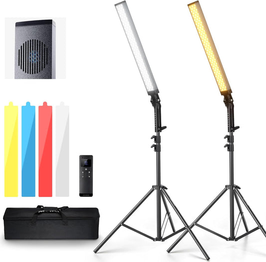 NEEWER BH20B Ultra LED-verlichtingsset draagbaar, 2,4 G, voor video, 40 W, dimbaar, 3200K-5600 K, CRI97 met statief, filter, draagtas voor gaming, fotografie en video, YouTube TikTok