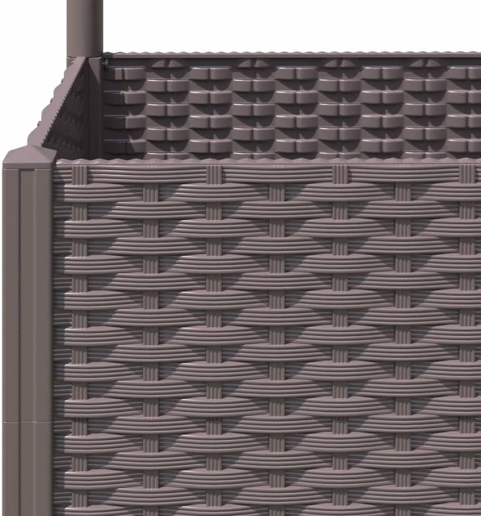 vidaXL Planter with trellis 120x120x136 cm polypropylene brown, plant container, flower box, flower bed, flower bed, planter with trellis - QUORE