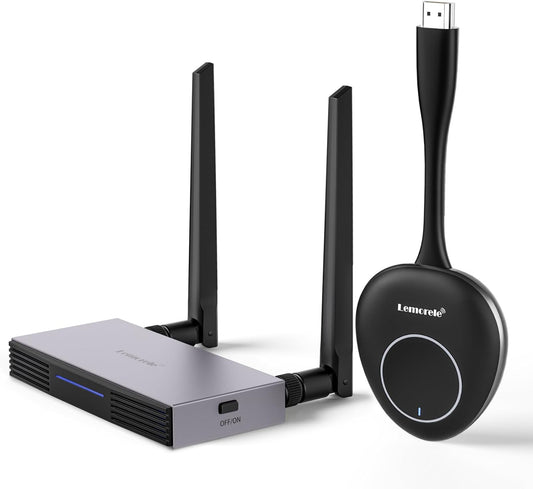 Draadloze HDMI-zender en ontvanger, ondersteunt 8 TX naar 1 RX voor bedrijven en huizen, Lemorele FHD Plug & Play, HDMI draadloze HDMI draadloze overdracht voor het streamen van audio-video van laptop