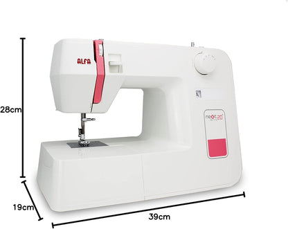 Naaimachine – Elektrische Naaimachine – Huishoud Naaimachine – Stikmachine – Draagbare Naaimachine – Koraalroze – Compact Formaat 30 X 19 X 37 Cm – Dubbele Naaivoet Voor Dikkere Stoffen