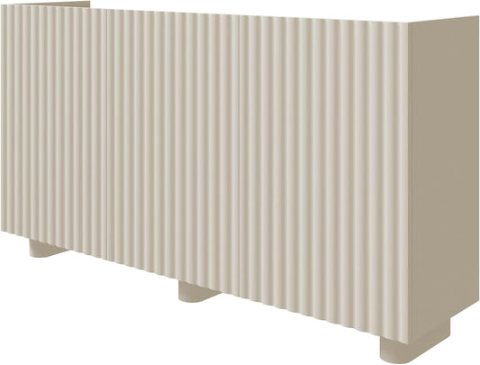 Selsey Commode Fiorra, 84 × 144 × 38,8 cm, lowboard met 3 gesloten vakken, 12 cm ovale poten van MDF, modern design met push-to-open opening, ideaal voor de eetkamer.
