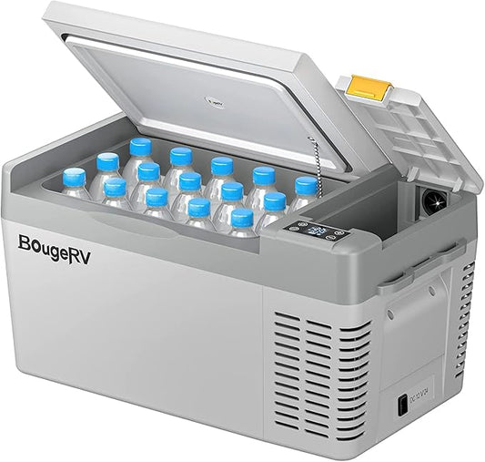 Compressor Koelbox – Reis Koelbox – Auto Koelbox – Mobiele Koelbox – Camping Koelbox – 20 Liter – Koelt Van -20°C Tot 10°C – 12/24V DC & 110-240V AC Voeding – Eco & Max Koelmodi – Grijs