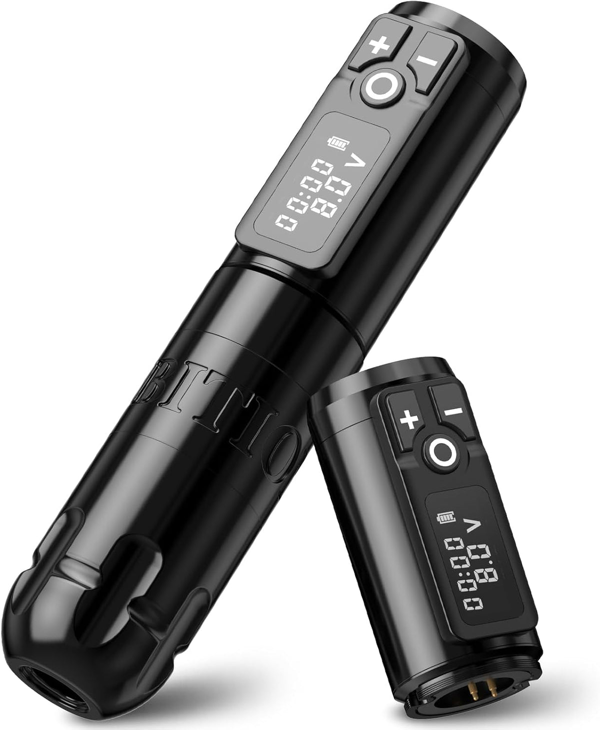 Ambition Soldier Rotating Battery Pen Tattoo Cartridge Machine with 2400mAh Wireless Power Coreless Motor Digital LED Display for Professionals and Beginners Tattoo Artists