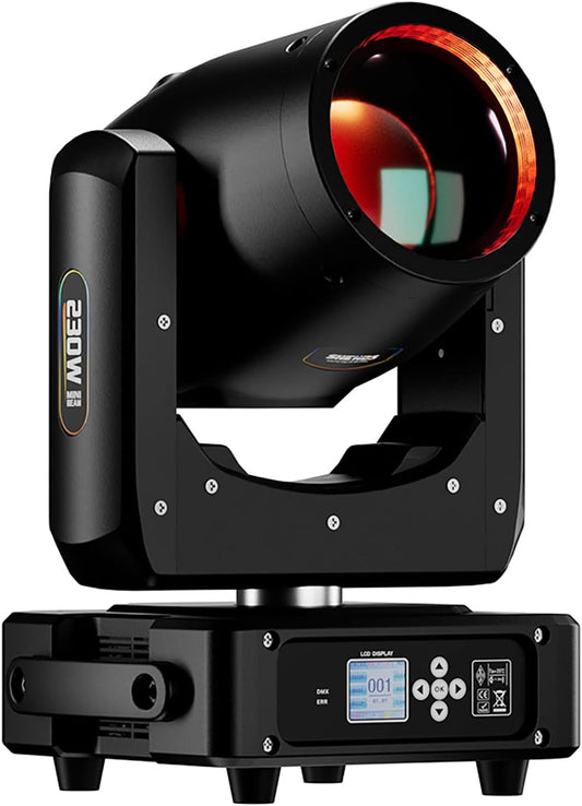 SHEHDS 230W 7R (8500K) Bewegend hoofd podium lichten lamp 14Gobos 14 kleuren wassen/straal/vorst/regenboog podium effect 8-facet prisma 1,2 ° ~ 30 ° straalhoek DMX512 geluid geactiveerde DJ lich