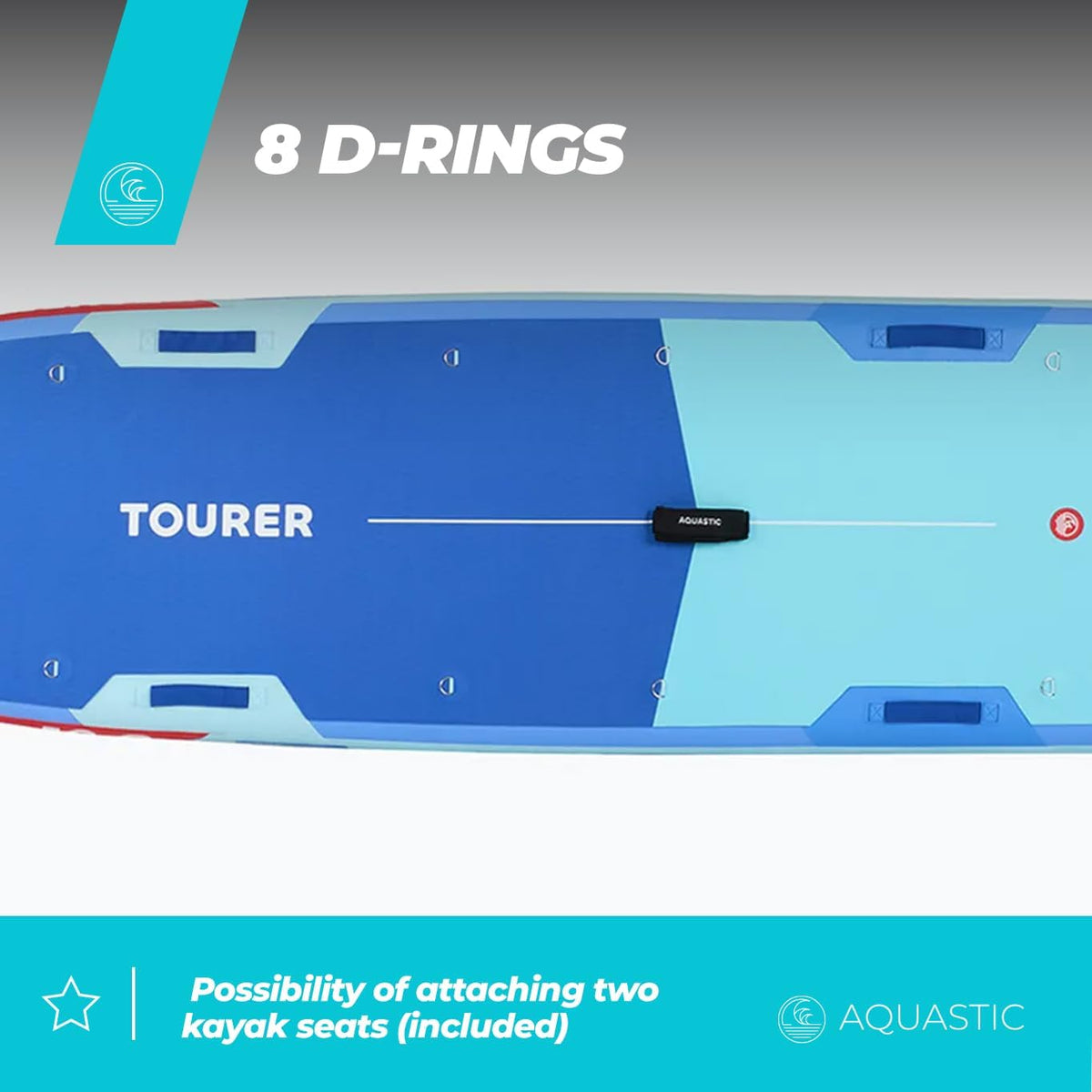 <font dir="auto" style="vertical-align: inherit;"><font dir="auto" style="vertical-align: inherit;">        AQUASTIC Tourer Inflatable SUP board, all-round touring, 365 x 86 x 15 cm, 410 l displacement, 2 kayak seats, Drop Stitch Lite Technology, max. loa