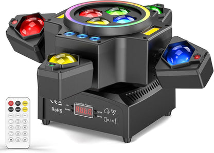 150 W bewegende kop podiumlichtstraal, RGBW LED 4 lamparm wash spotlight met afstandsbediening gouden strobe partylicht schijnwerper voor disco DJ Bar verjaardagsfeest