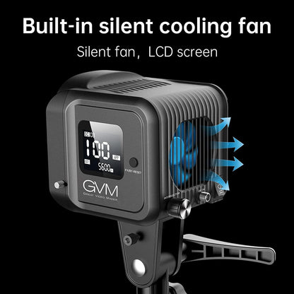 GVM 80W LED videolamp met softbox, app-bediening 2700K-7500K Bowens LED studiolicht continue verlichting, LED fotografie verlichting met 8 lichteffecten LED fotolamp voor studiovideo YouTube streaming