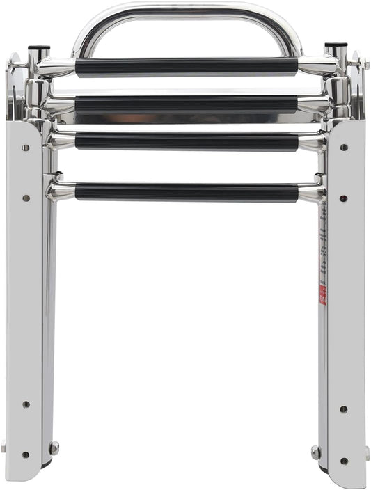 KAOLALI 4 treden bootladder roestvrij staal telescopische ladder uitschuifbare bootladder marine pontoon boot ladder vouwen boarding badladder voor marina jachten zwembadladder 120 cm draagkracht 180
