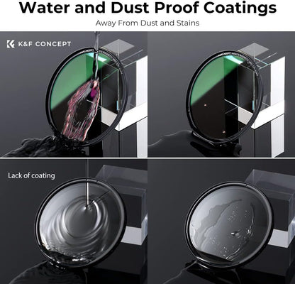 K&F CONCEPT 72mm Magnetisch Lensfilterset - UV CPL ND1000 Magnetische Adapterring Optisch Glas Camera Filter Pouch Quick Swap Systeem (Nano-X Serie)