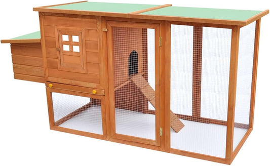Kippenren – Kippenhok – Kippenkooi – Buitenren – Dierenren – Weerbestendig Houten Dak – Gemakkelijk Schoon te Maken Uitneembare Lade