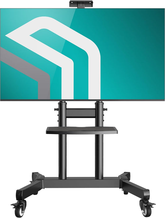 ONKRON Mobiele TV Standaard op Wielen voor 50-90 Inch Scherm, TV Vloerstandaard Verrijdbaar 90 kg - Televisie Standaard Verrijdbaar Max VESA 800x600 / TV standaard Kantelbaar 5° TS1891-B Zwart