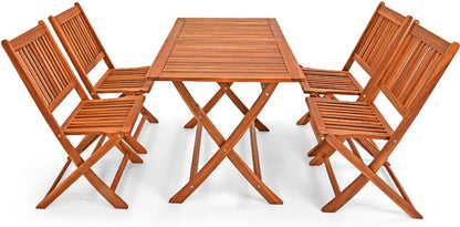 Casaria Seating set Sydney Light FSC-Certified Acacia Wood 5-piece Folding Garden Set Wood Garden Furniture Garden Balcony - QUORE