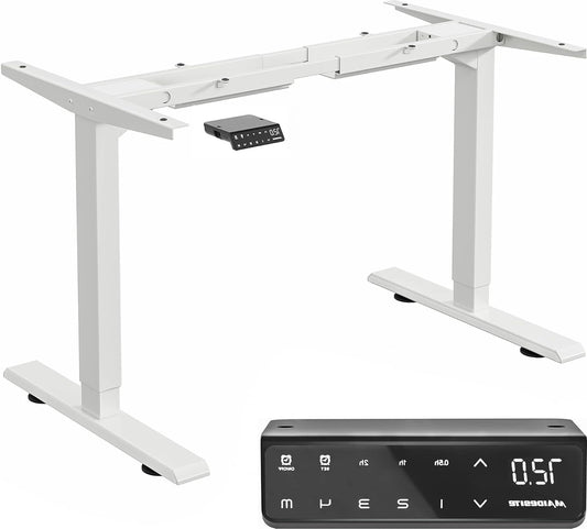 Maidesite Height Adjustable Electric Desk Height Adjustable Table Frame,Suitable for All Common Tabletops,2-Stage Lifting Legs(White) - QUORE