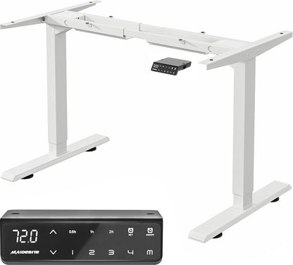 Maidesite in Hoogte Verstelbaar Elektrisch Bureau in Hoogte Verstelbaar Tafelframe,Geschikt voor Alle Gangbare Tafelbladen,2-Podium Hefbenen(Wit)